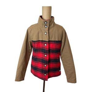 KAVU Women's Highlands Jacket Red Plaid Size Small